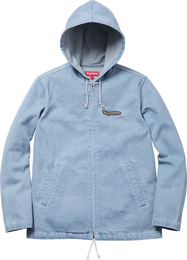 Denim Hooded Coaches Jacket view 5